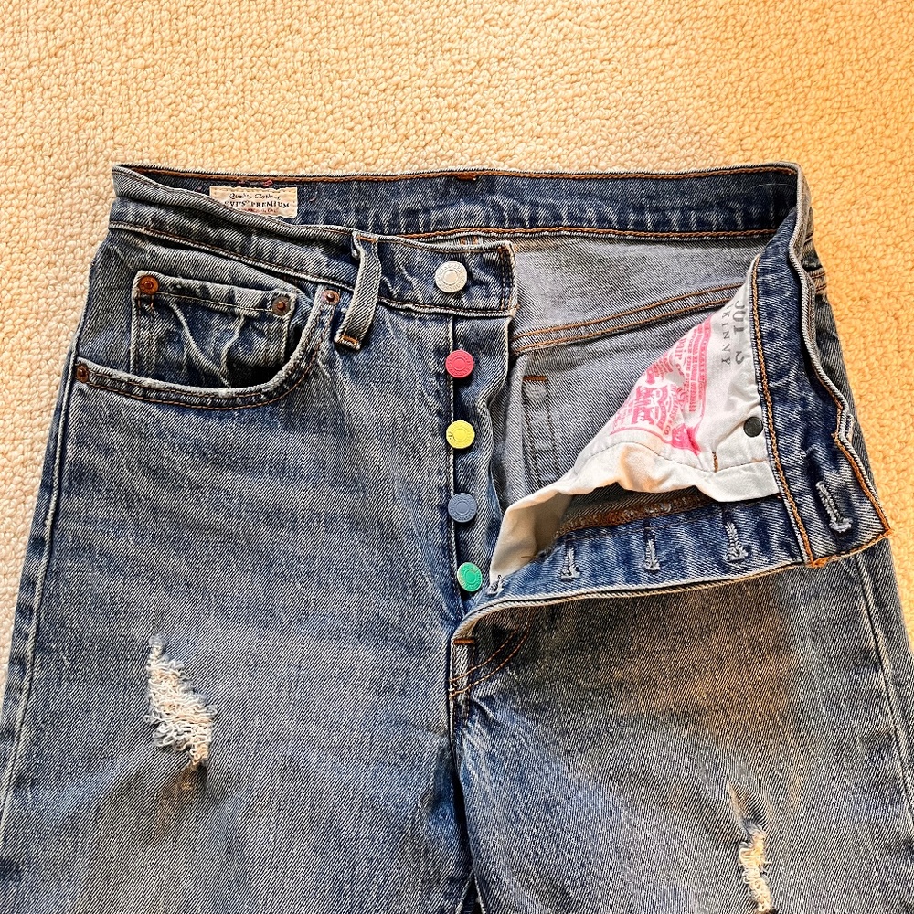 501 Levis Ripped Jeans - Gem